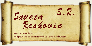 Saveta Resković vizit kartica